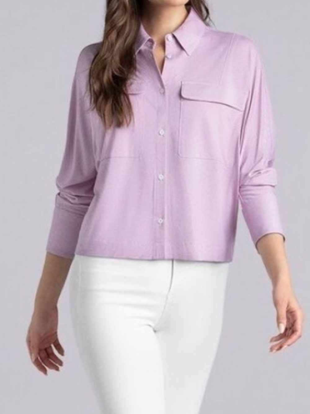 Buttercloth Pink Button-Down Shirt for Women Size L